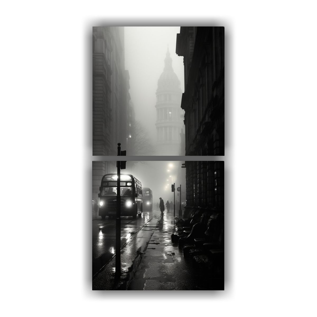 GENERICO - Cuadros Inspiradores De Niebla En Londres Al 20x40 Cm