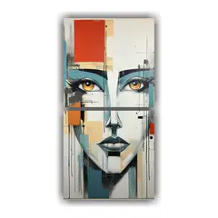 GENERICO - Set 2 Artes Patron Intenso Simetrico Robot Face 20x40 Cm