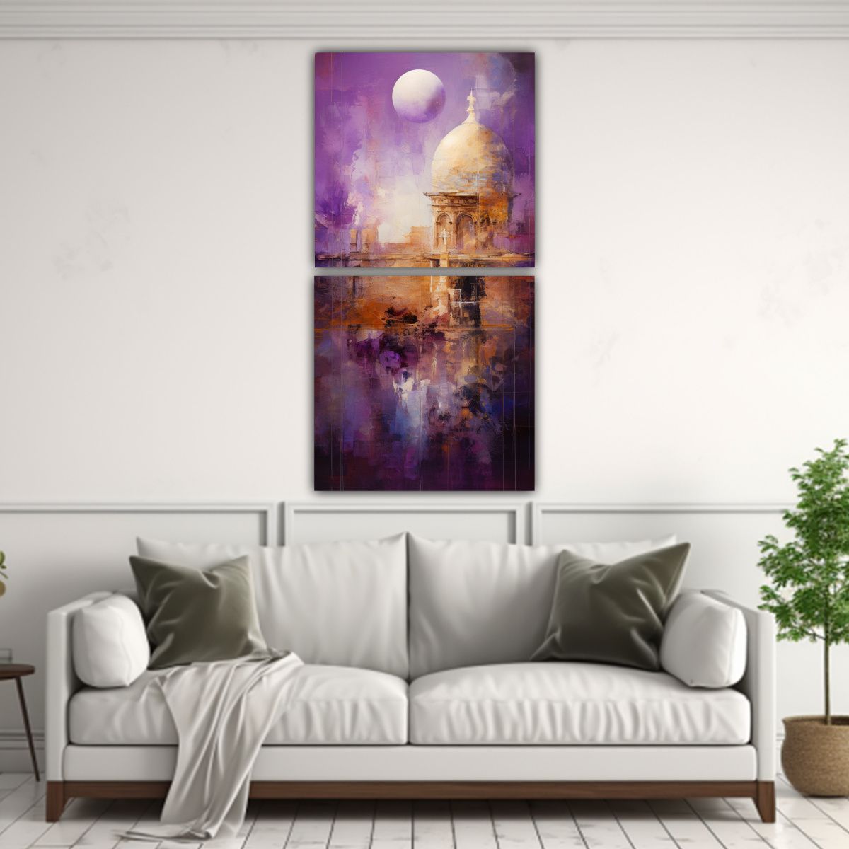 GENERICO - Espléndido Cuadro Impreso Con Tonos Púrpuras Y 20x40 Cm