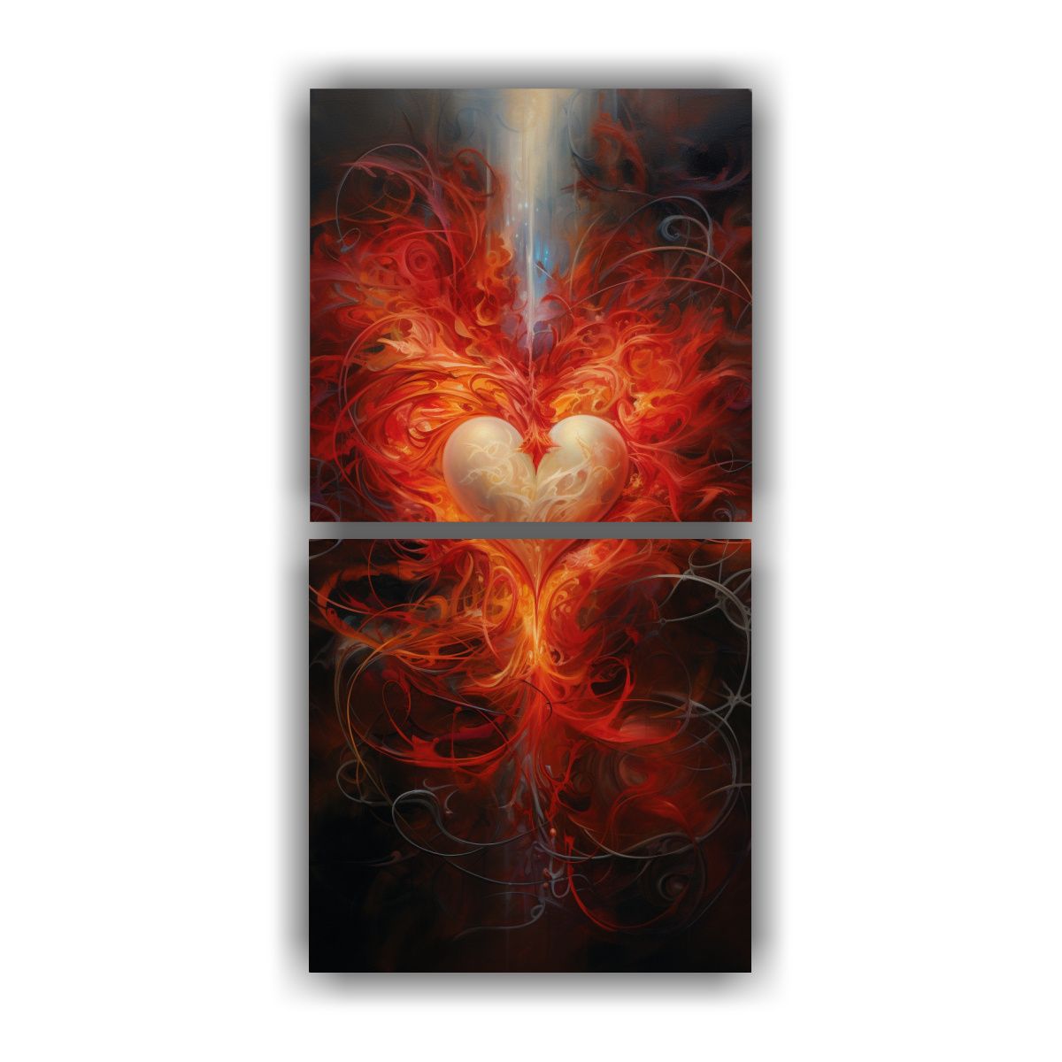 GENERICO - Cuadros Abstractos Con Movimiento De Corazón 60x120 Cm