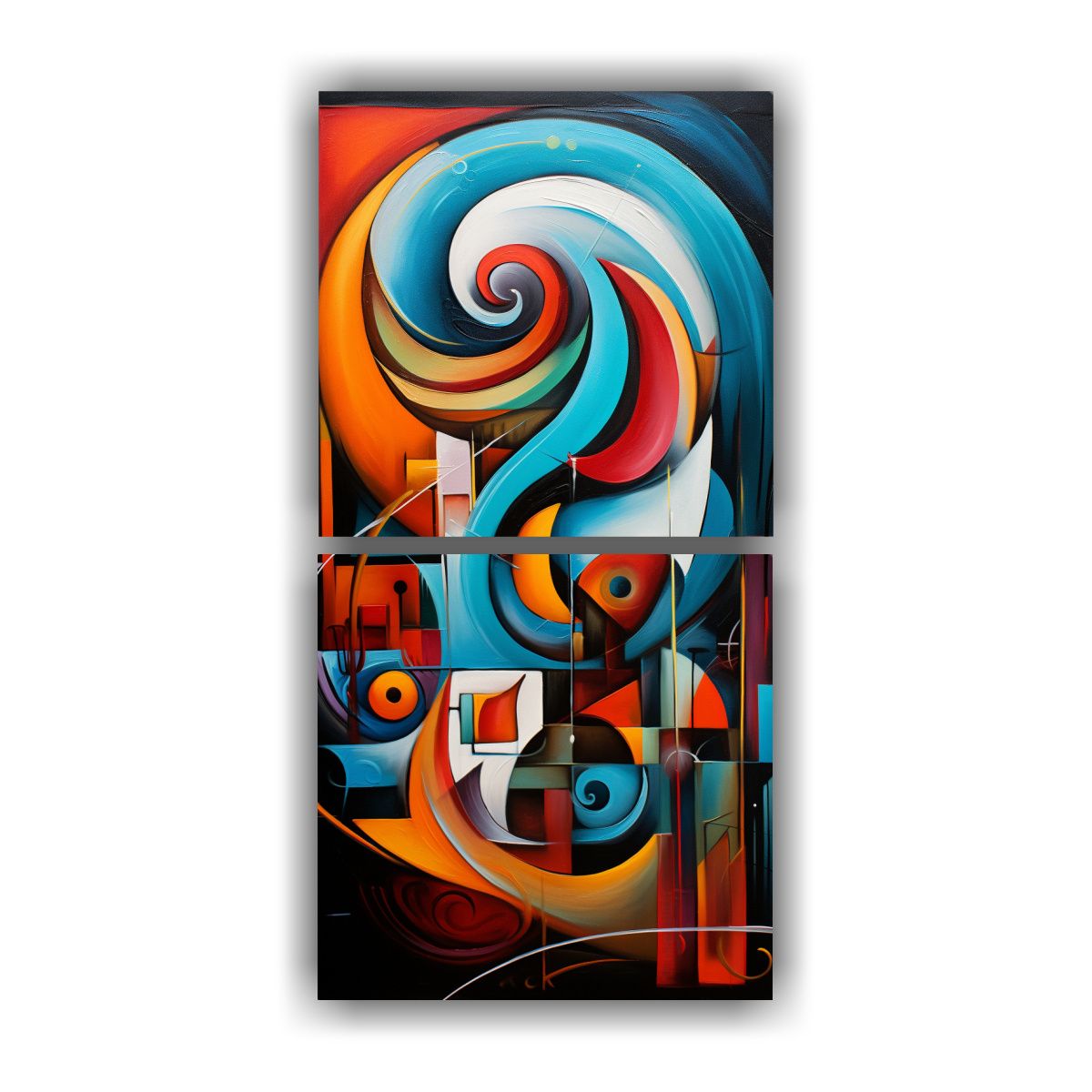 GENERICO - Pinturas Abstractas En Bastidor Para El Hogar Set 30x60 Cm