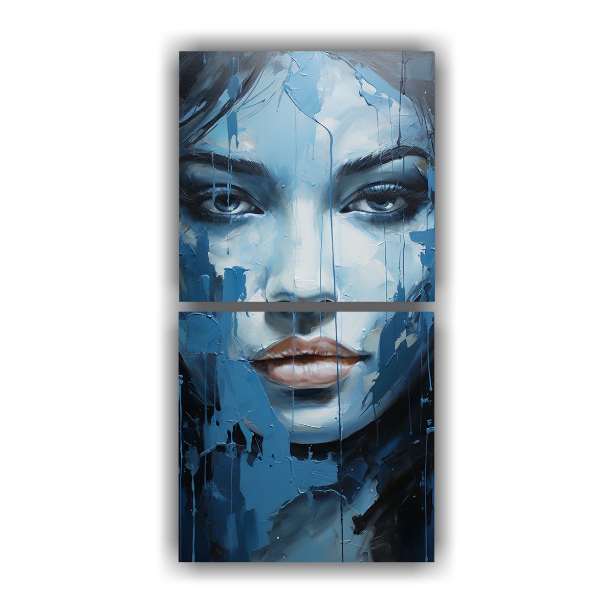 GENERICO - Cuadros Cuadro Azules Abstractos Para Decoración 40x80 Cm