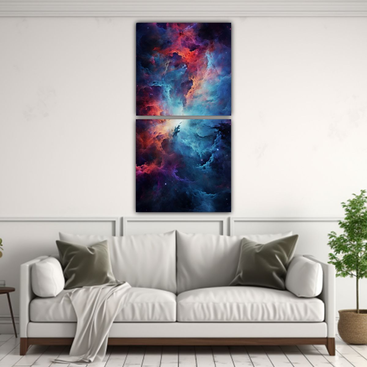 GENERICO - Set 2 Cuadros Estilo Galeria Unica La 60x120 Cm