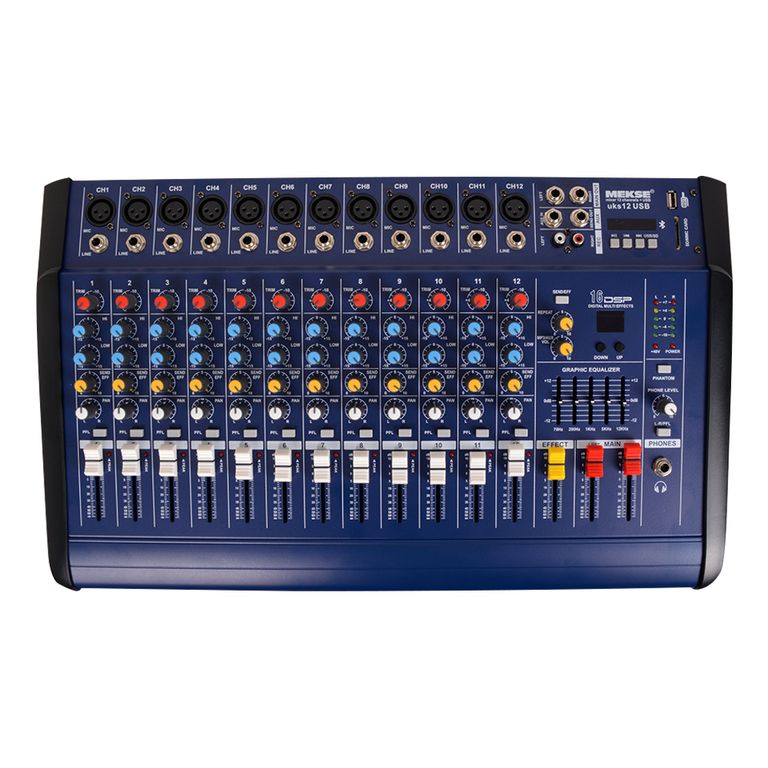 CONSOLA POWER MIXER 12CH BLUETOOTH UKS-12USB