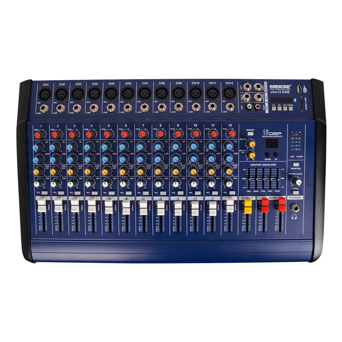 MEKSE - CONSOLA POWER MIXER 12CH BLUETOOTH UKS-12USB MEKSE