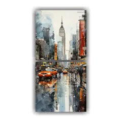 GENERICO - Dos Lienzos Modernos Para Sala Pinturas De New 60x120 Cm