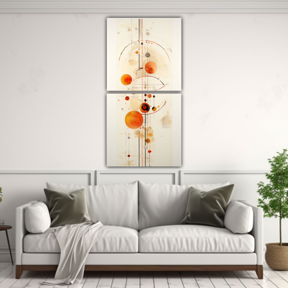 GENERICO - Pinturas Decorativas De Círculo Con Puntos Y 40x80 Cm