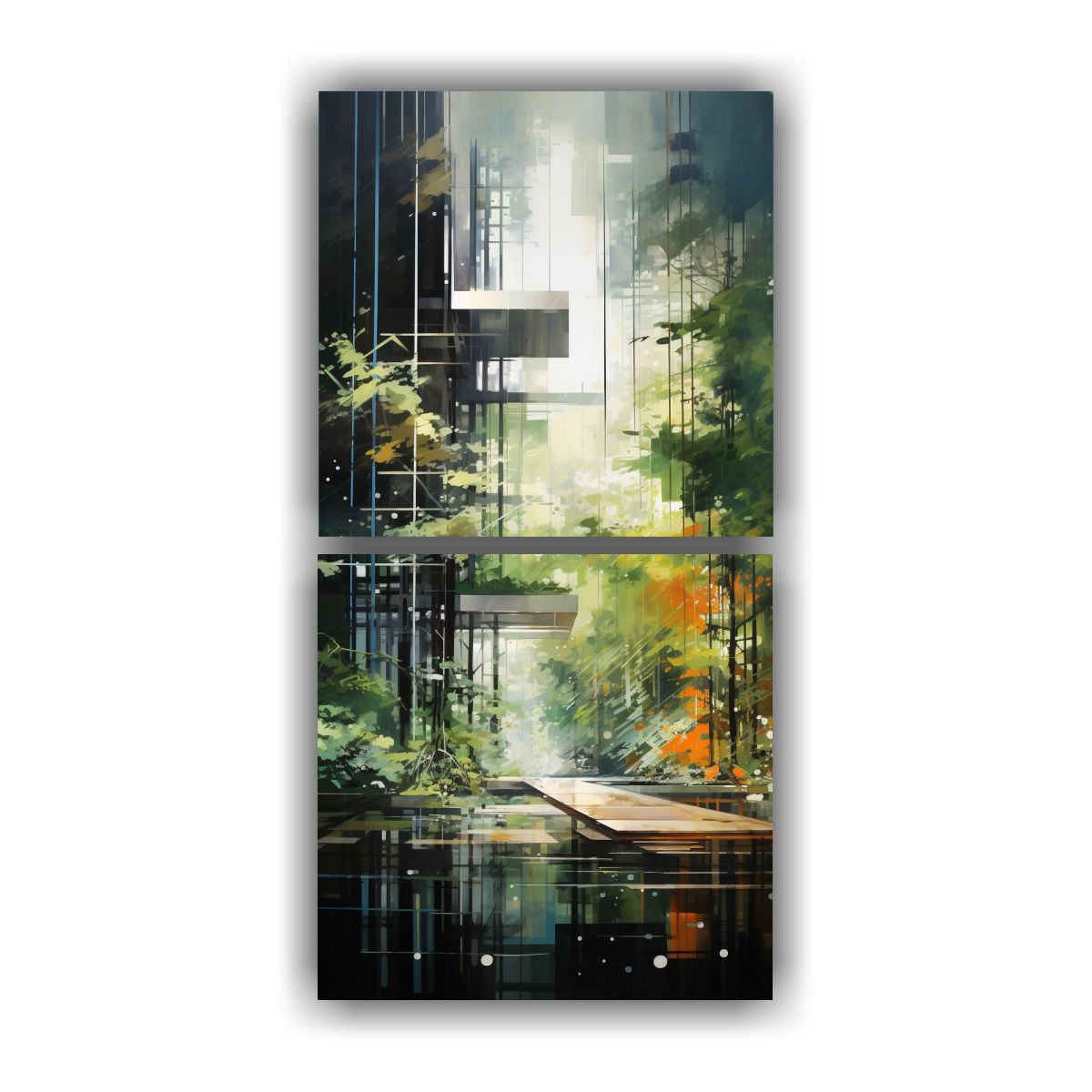 GENERICO - Cuadros Decorativos De Dos Artes Expresividad En 50x100 Cm