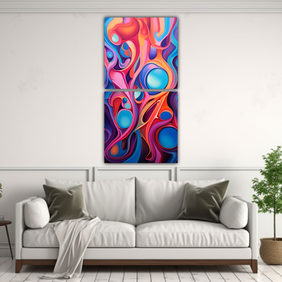 GENERICO - Cuadros Modernos Escenario De Colores Vibrantes 30x60 Cm
