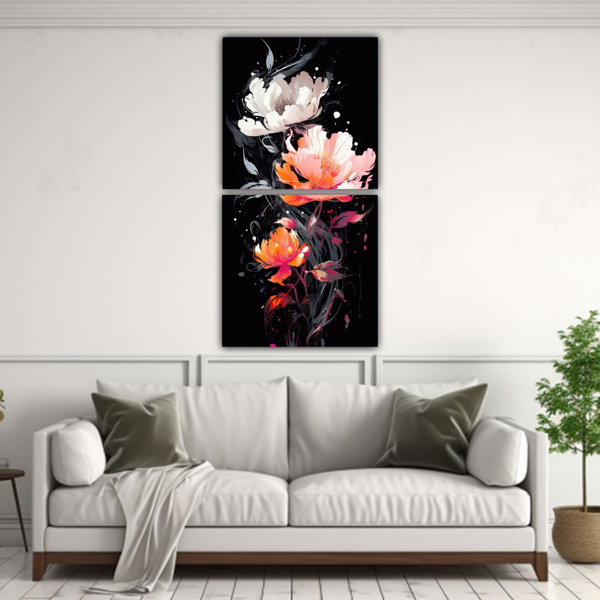 GENERICO - Conjunto 2 Lienzos Decorativos Alta Resolución 40x80 Cm