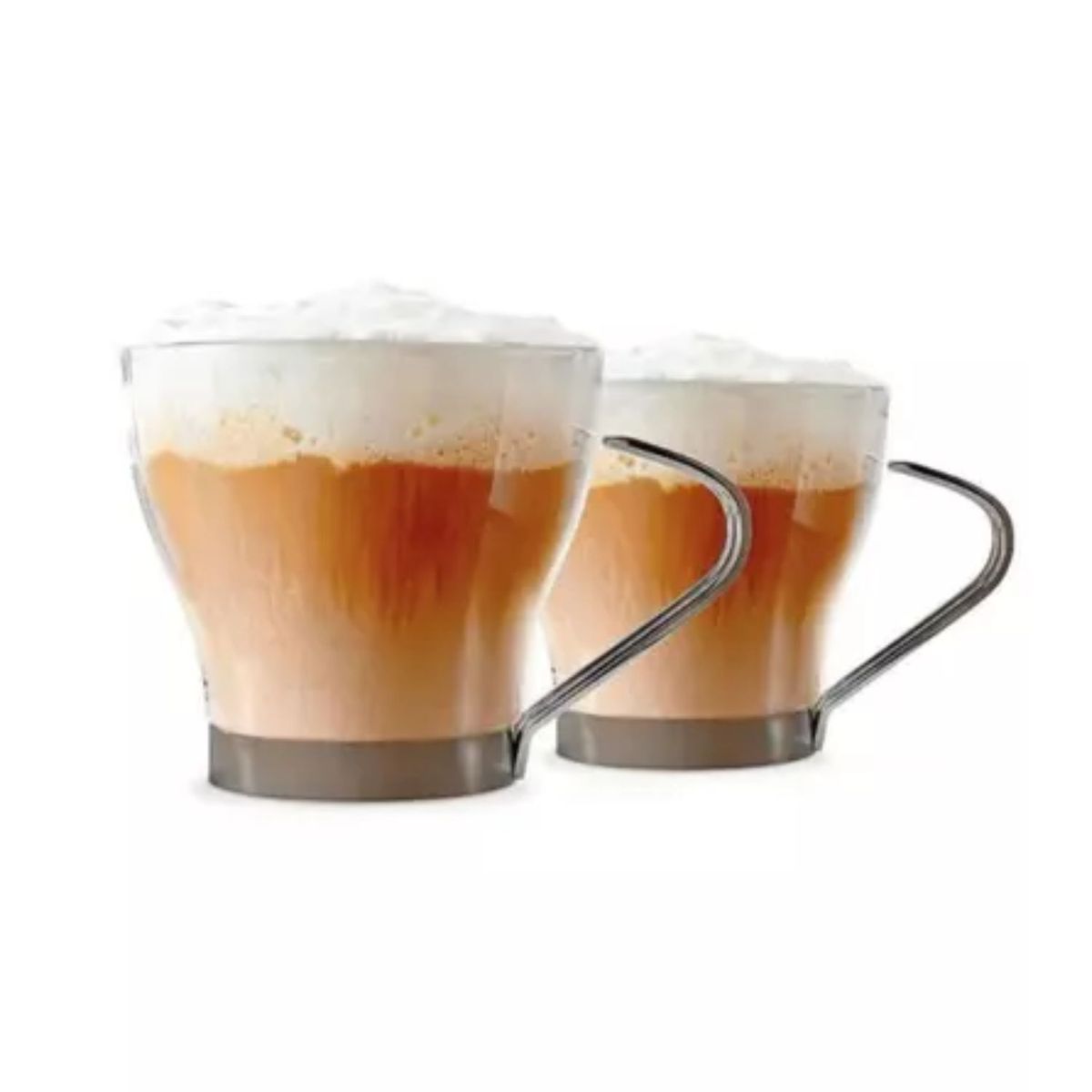 GENERICO - Set 4 Tazas Capuccino 200mL Asa Metalica Templada