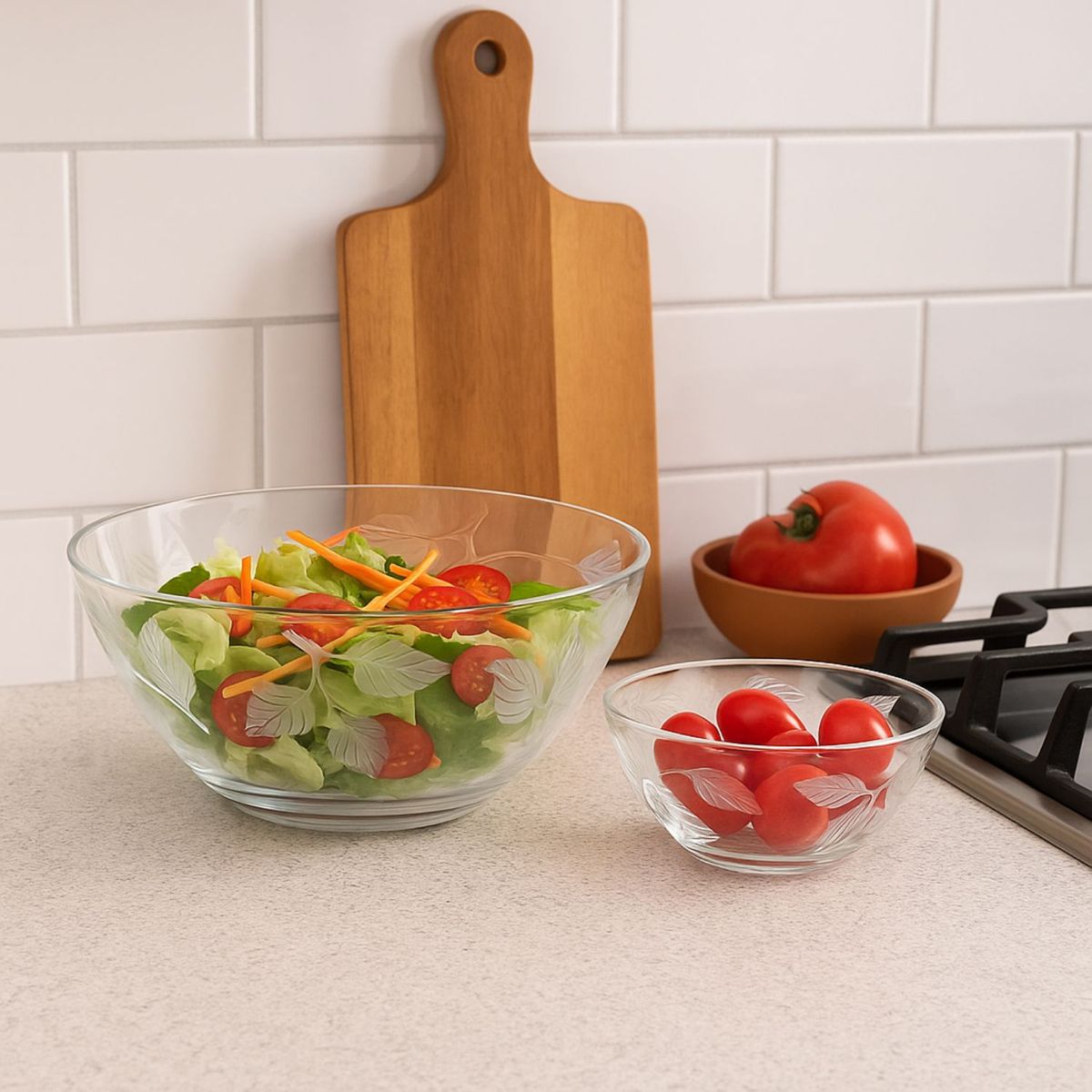 GENERICO - Set 7 Piezas Vidrio Ensaladera Allegra Transparente