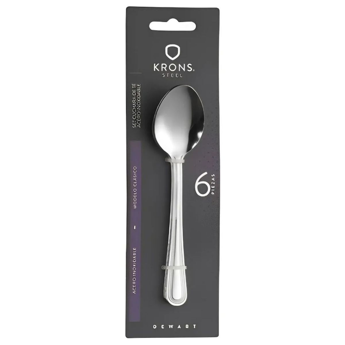 GENERICO - Set 6 Cucharas Krons Sopa Perlados Newcastle Blister Plateado