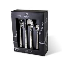 Set Cubiertos 24 Piezas Krons Marble Marmol Diseño Acero