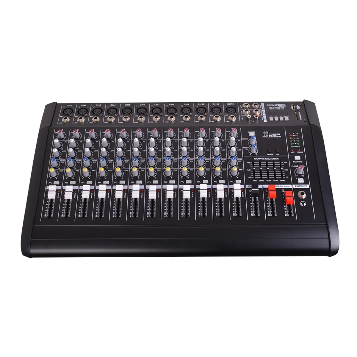 CARVERPRO - CONSOLA POWER MIXER 12CH BLUETOOTH CPM-1200 CARVERPRO