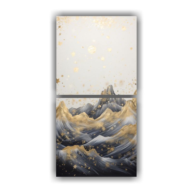 GENERICO - Cuadro De Paisaje De Montaña Con Un Estilo 20x40 Cm