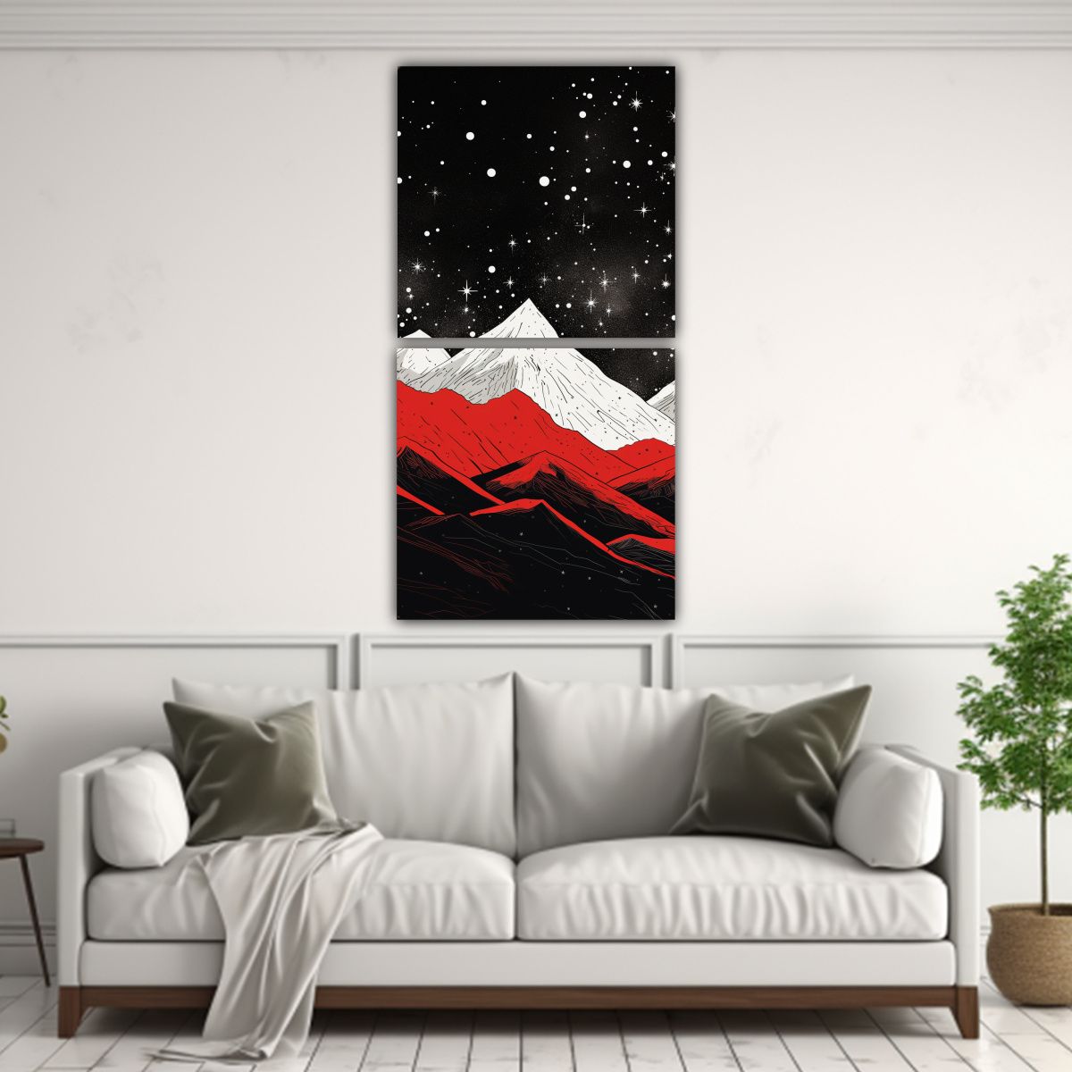 GENERICO - Paisaje De Montaña Con Un Estilo Elegante 50x100 Cm