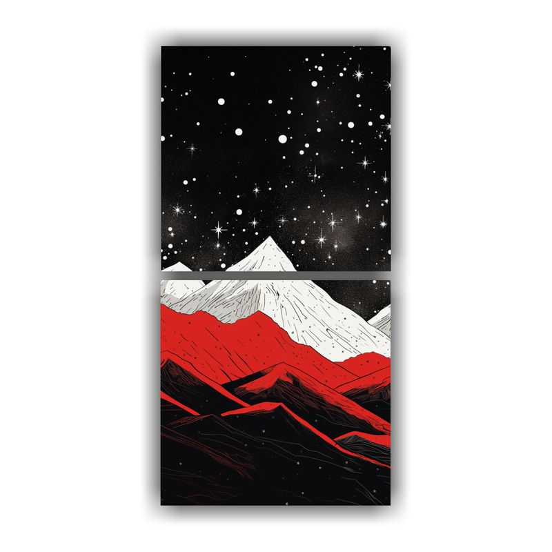 GENERICO - Paisaje De Montaña Con Un Estilo Elegante 20x40 Cm