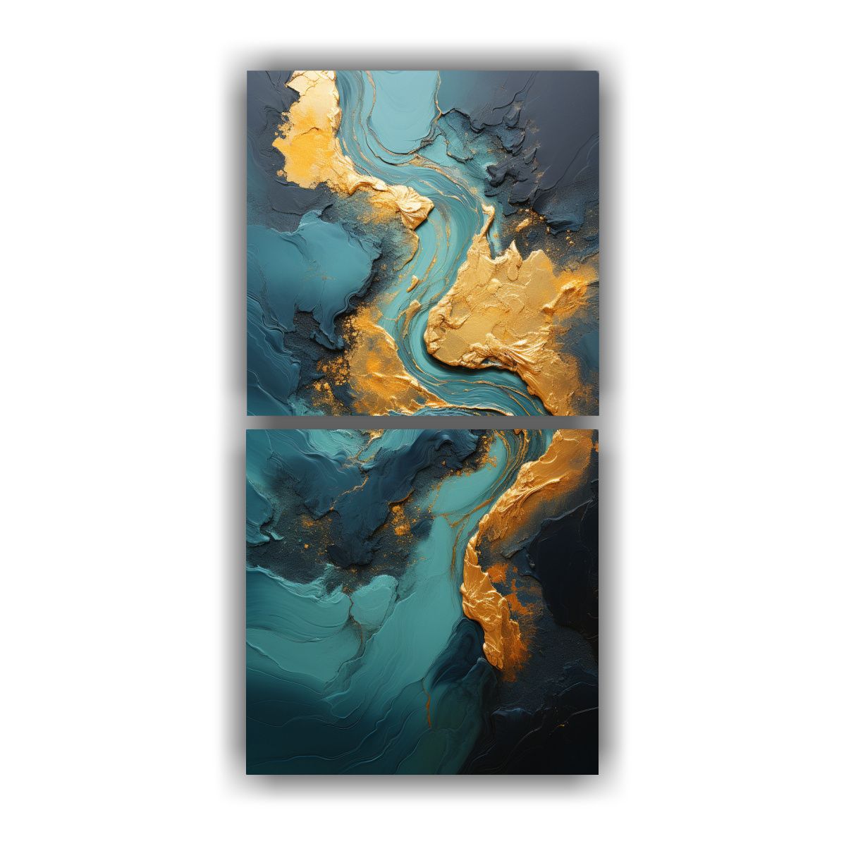 GENERICO - Pintura Abstracta Elegante Dorada Y Negra Para 20x40 Cm