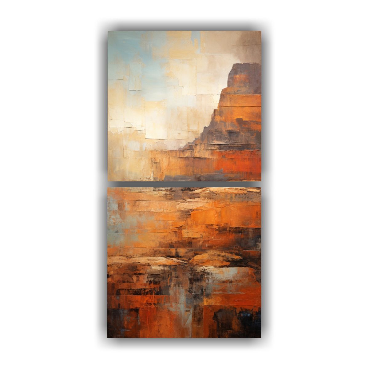 GENERICO - Pinturas Decorativas En Tonos Terrosos Y Texturas 60x120 Cm