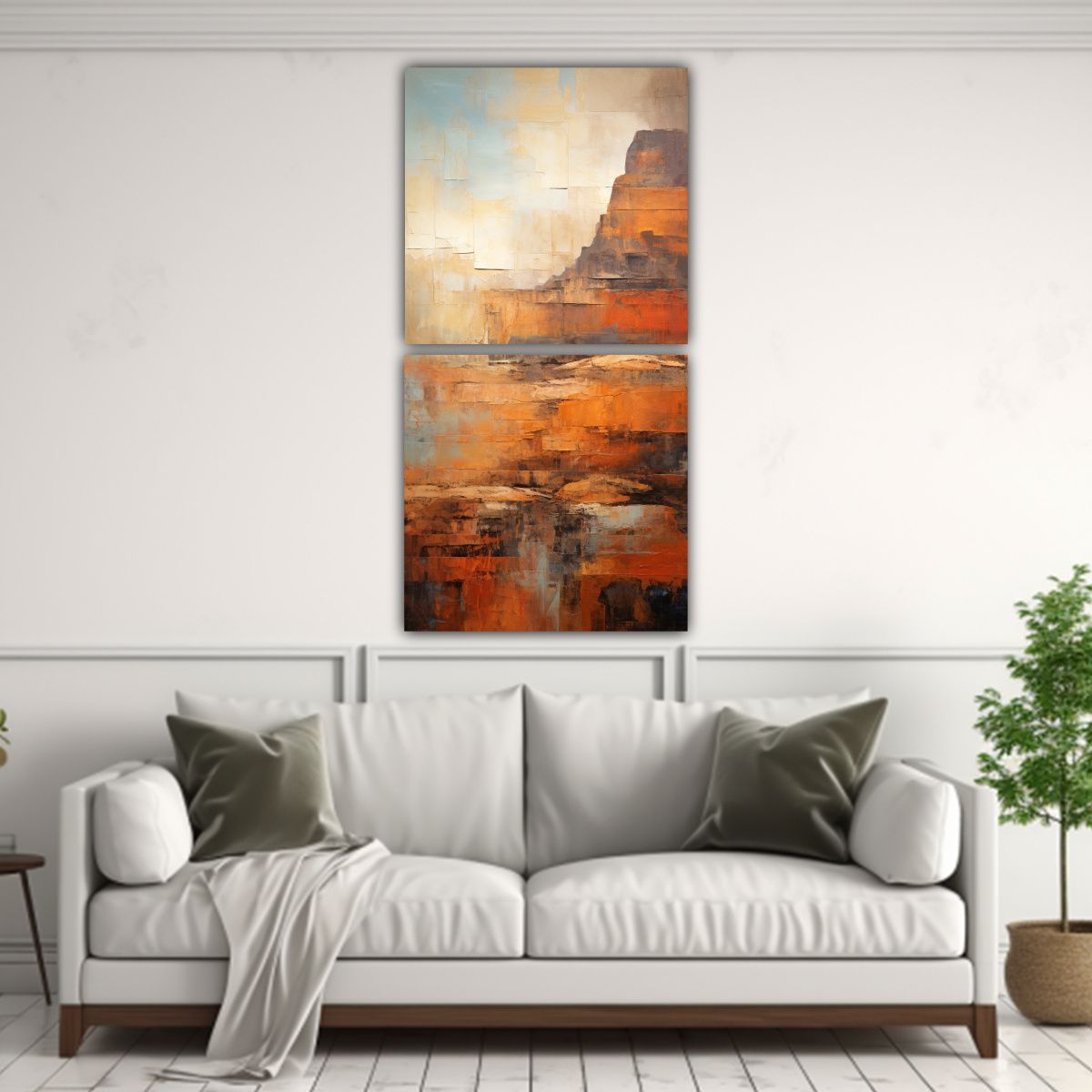 GENERICO - Pinturas Decorativas En Tonos Terrosos Y Texturas 60x120 Cm