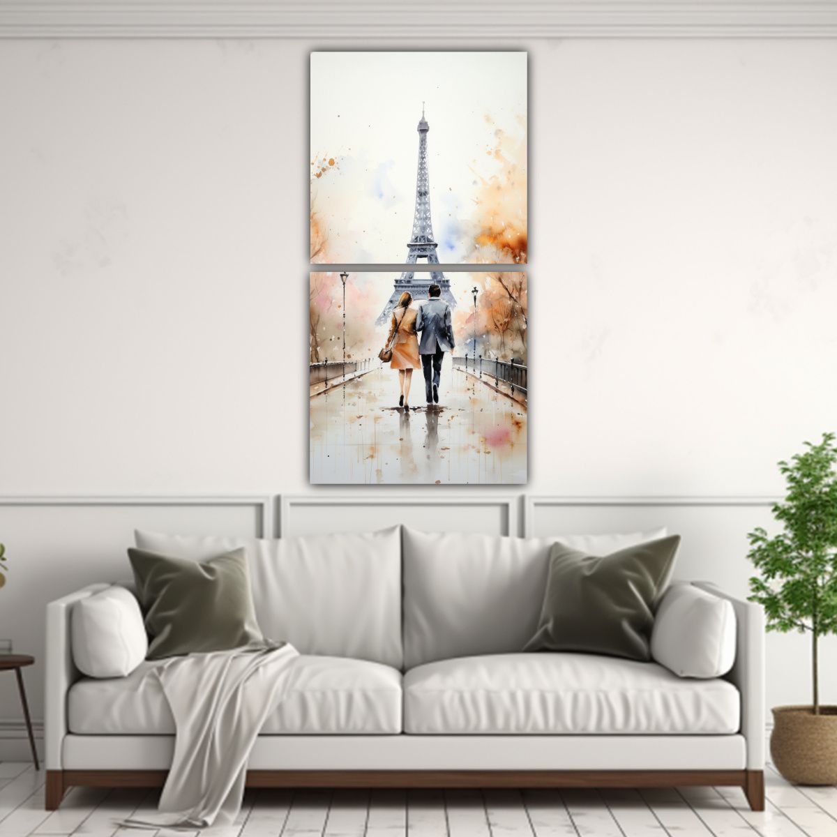 GENERICO - Cuadro Decorativo Moderno De Una Pareja Joven 40x80 Cm