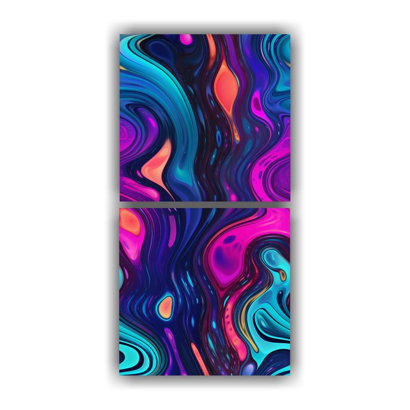 GENERICO - Cuadros Patron Intenso Combinacion Liquid Tie Dye 50x100 Cm