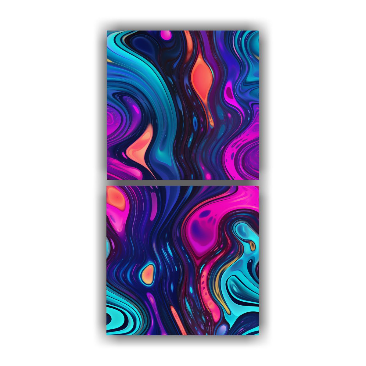 GENERICO - Cuadros Patron Intenso Combinacion Liquid Tie Dye 20x40 Cm