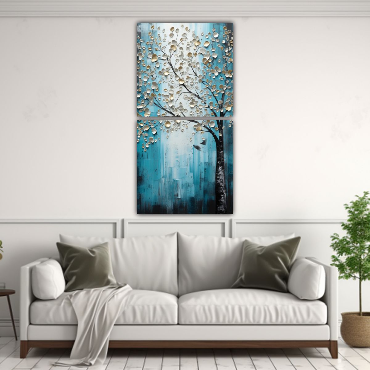 GENERICO - Conjunto De Lienzos Abstracción Estética En 50x100 Cm