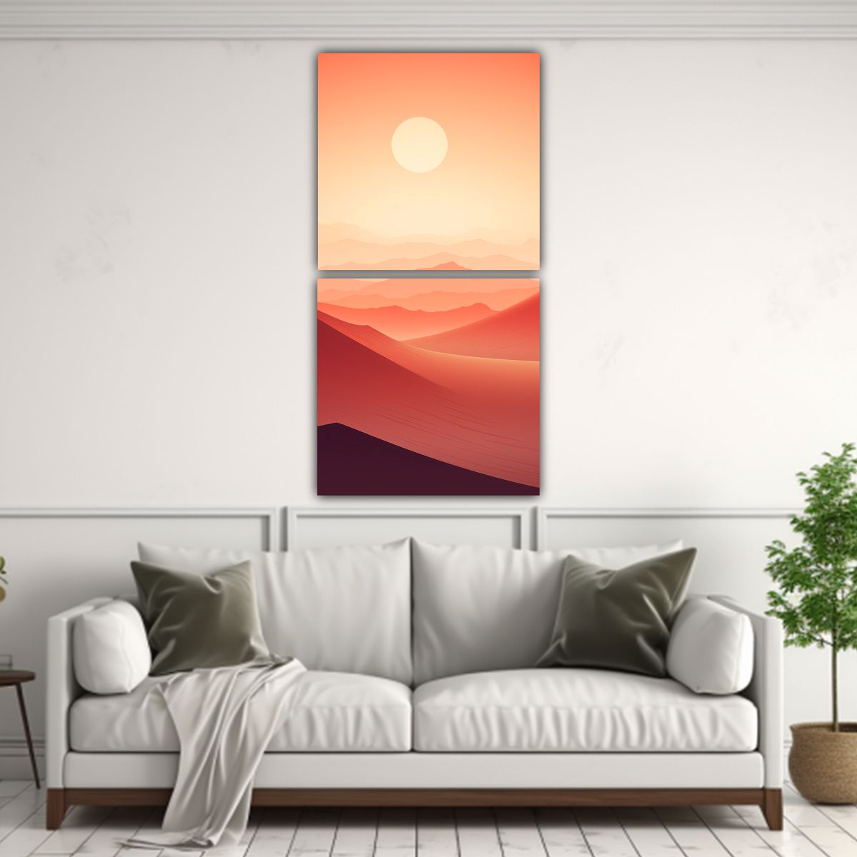 GENERICO - Dos Cuadros Fantasía Conceptual Interacción De 30x60 Cm