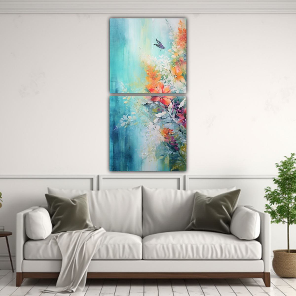 GENERICO - Pintura Abstracta Inspirada En La Naturaleza Con 20x40 Cm
