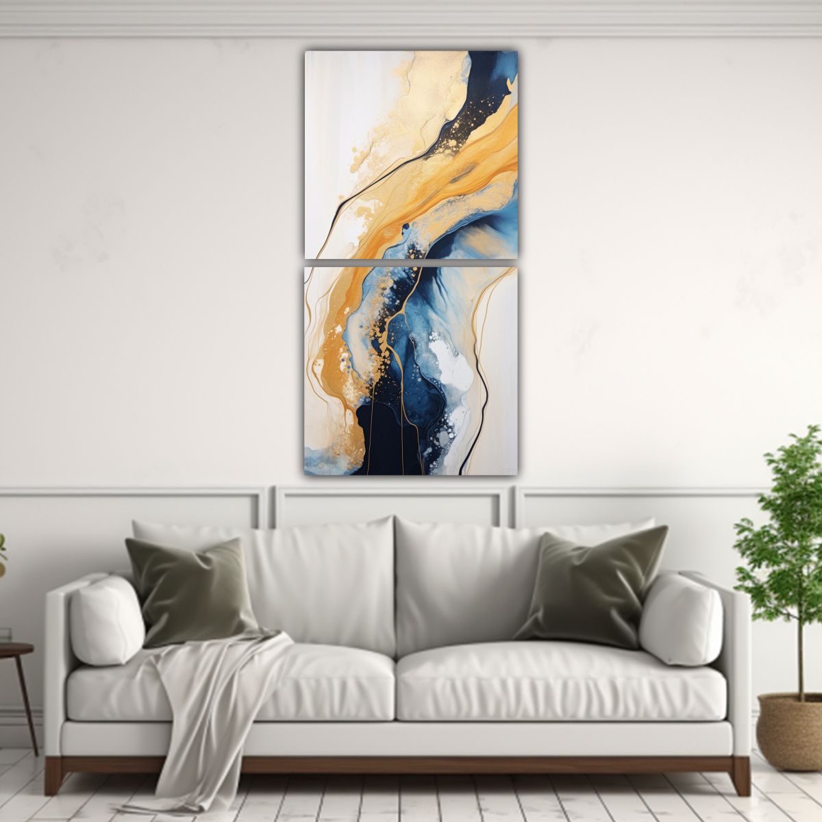 GENERICO - Pintura Abstracta Flujo Acrílico Armonía De 60x120 Cm