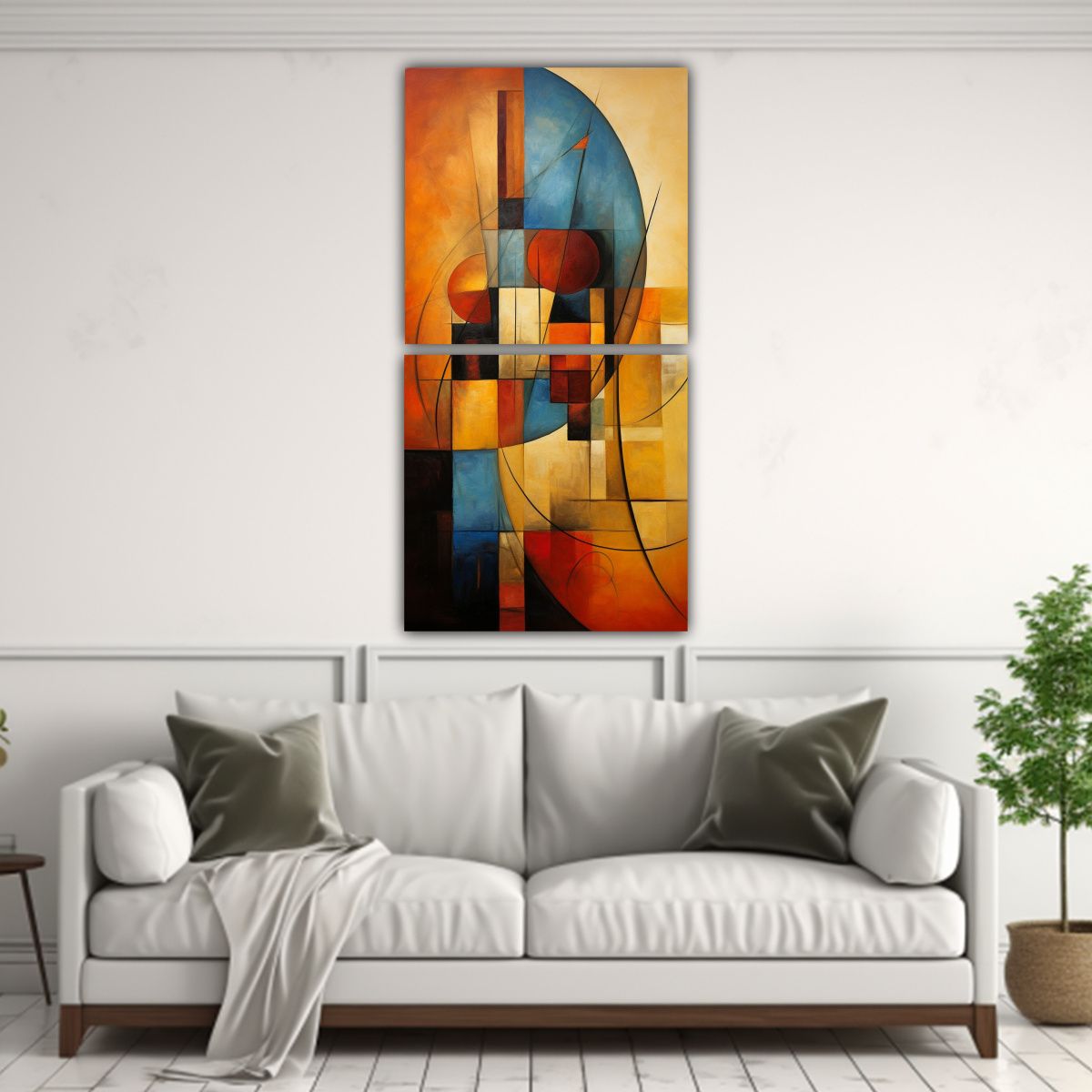 GENERICO - Set 2 Cuadros Fotografía Abstracta Enmarcados 60x120 Cm