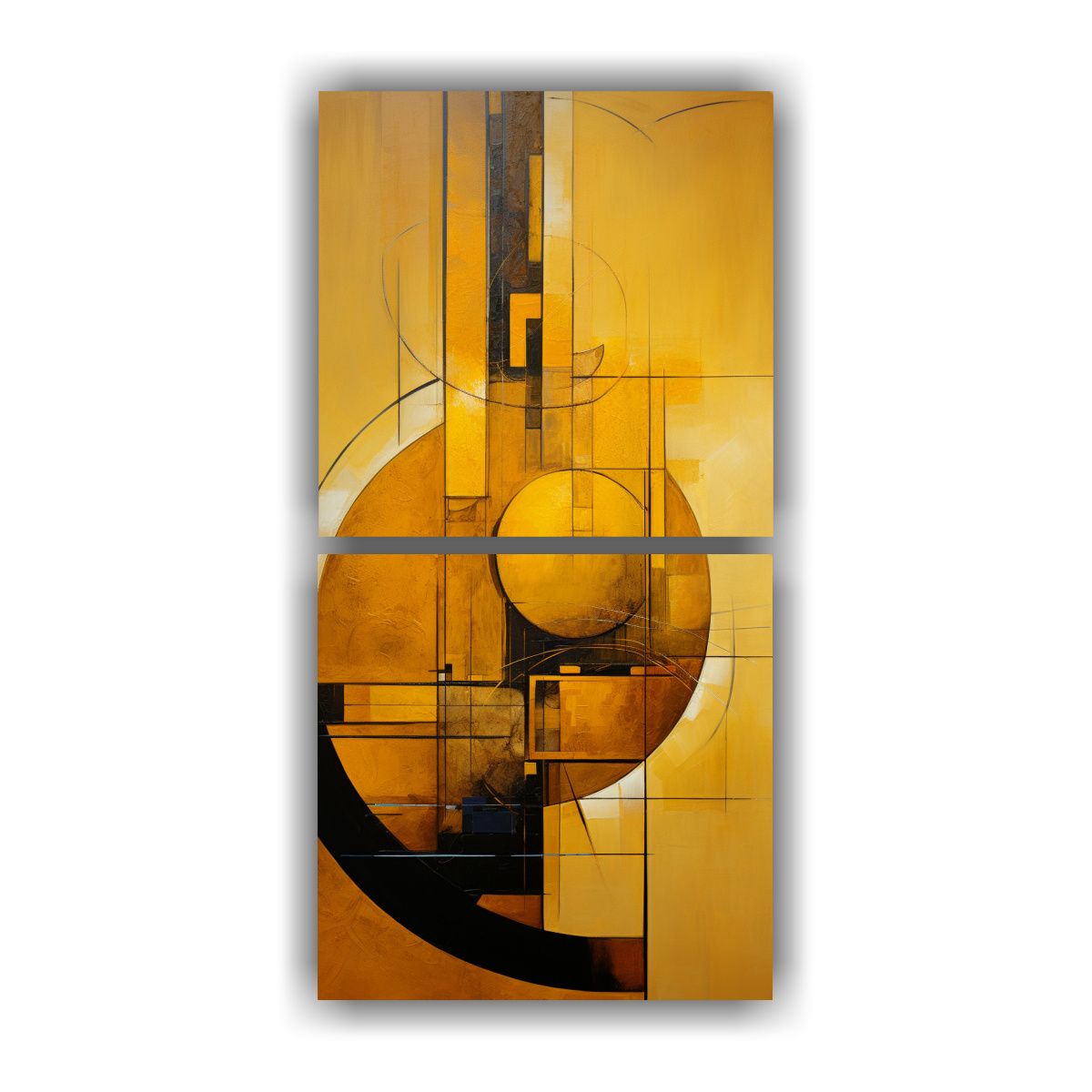 GENERICO - Pinturas Abstractas En Tonos Amarillos Set 2 20x40 Cm