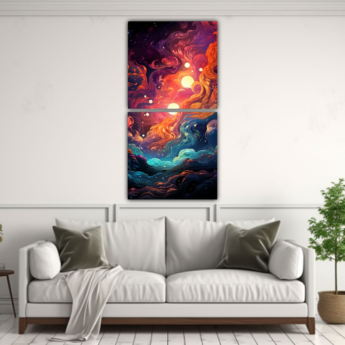 GENERICO - Pintura Abstracta Digital De Una Galaxia 50x100 Cm