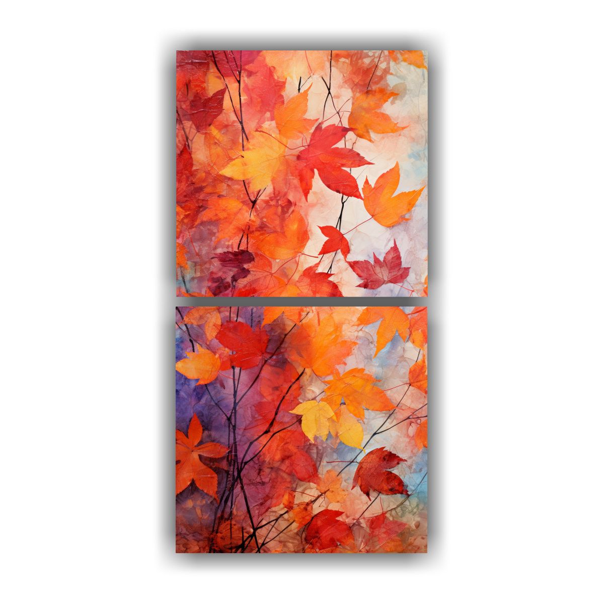 GENERICO - Pinturas Abstractas Sobre Follaje Otoñal En 50x100 Cm