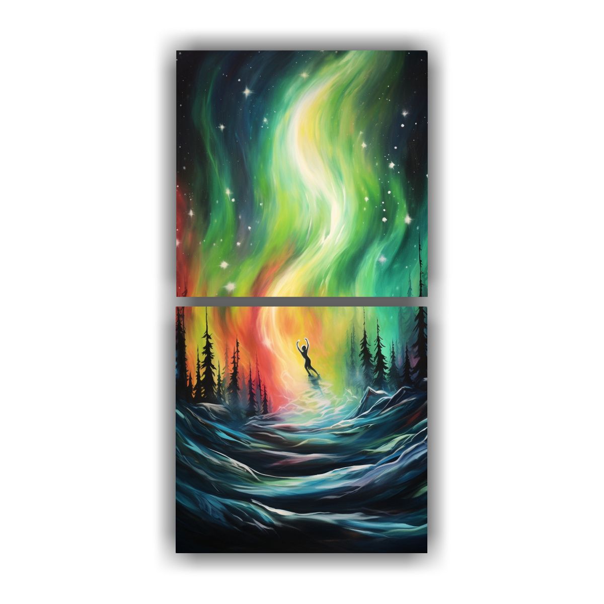 GENERICO - Pinturas Abstractas De Baile De Luces Del Norte 30x60 Cm