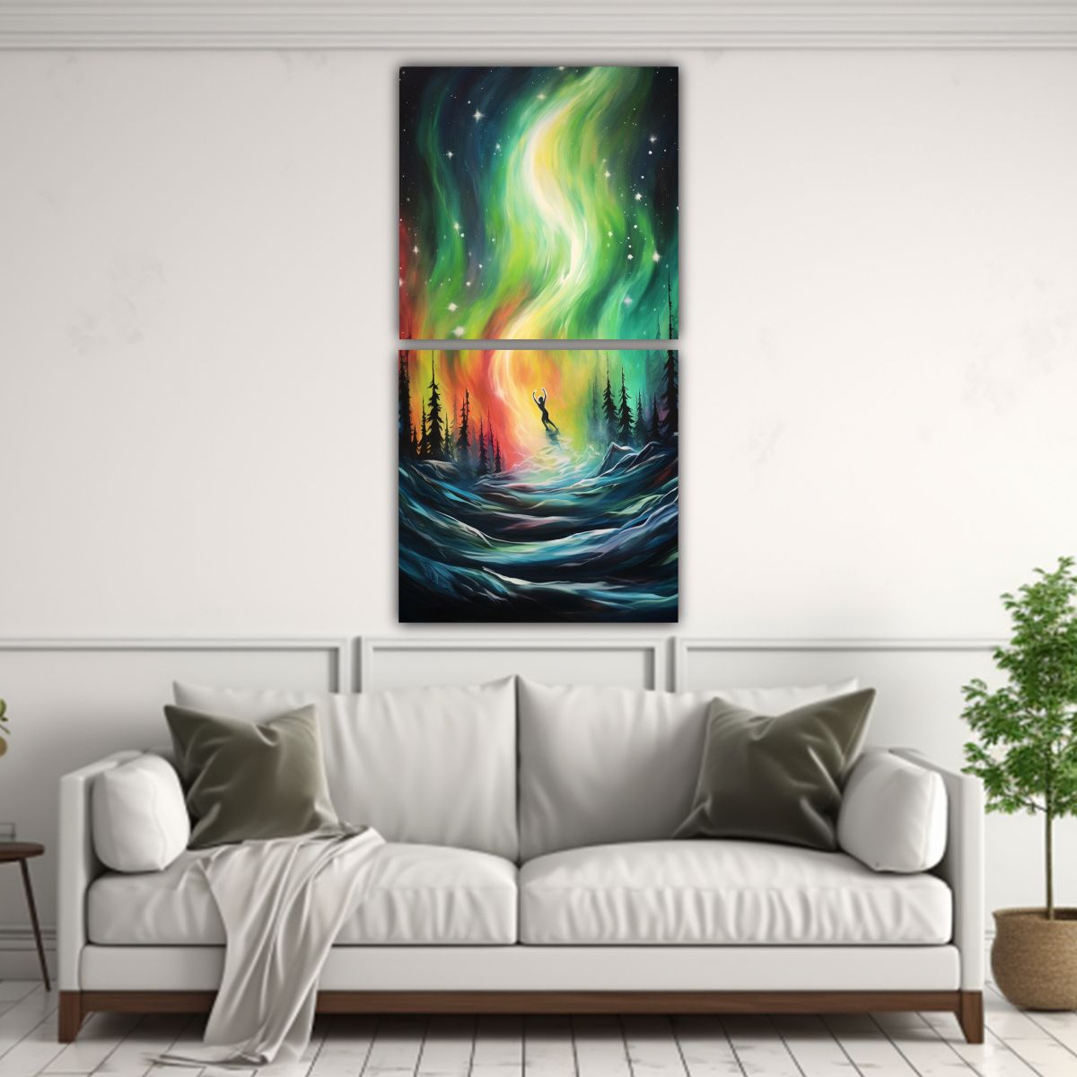 GENERICO - Pinturas Abstractas De Baile De Luces Del Norte 30x60 Cm