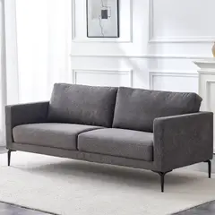 DIB - Sofá Zagreb 3 Cuerpos Gris Oscuro