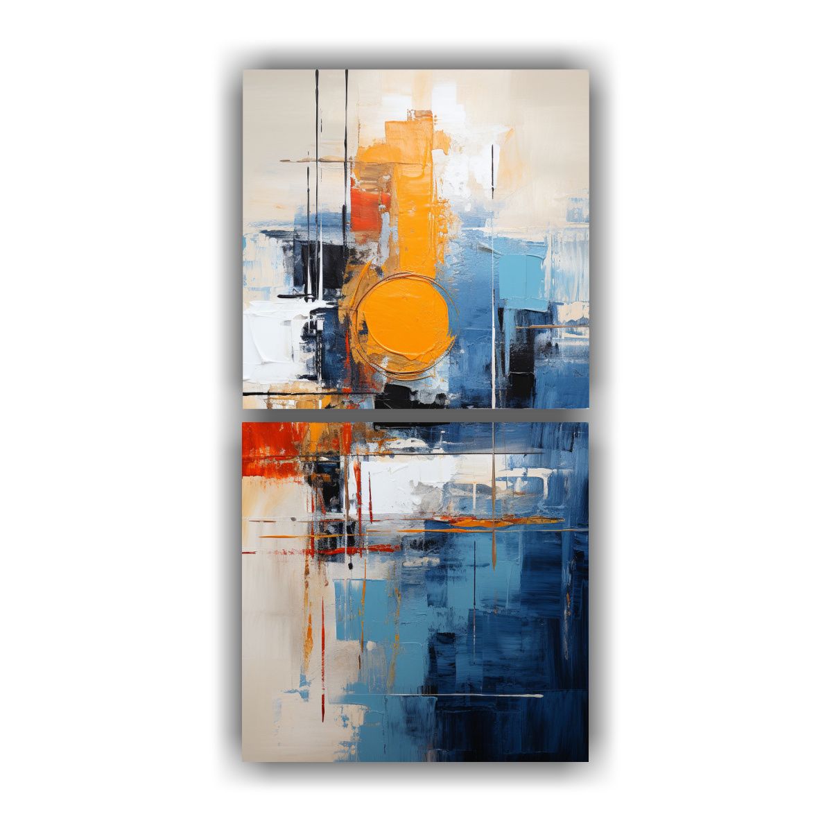 GENERICO - Cuadros Abstractos Contemporáneos Para 20x40 Cm