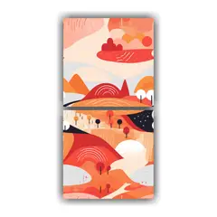 GENERICO - Paisaje Escandinavo Decoración 2 Telas En 20x40 Cm