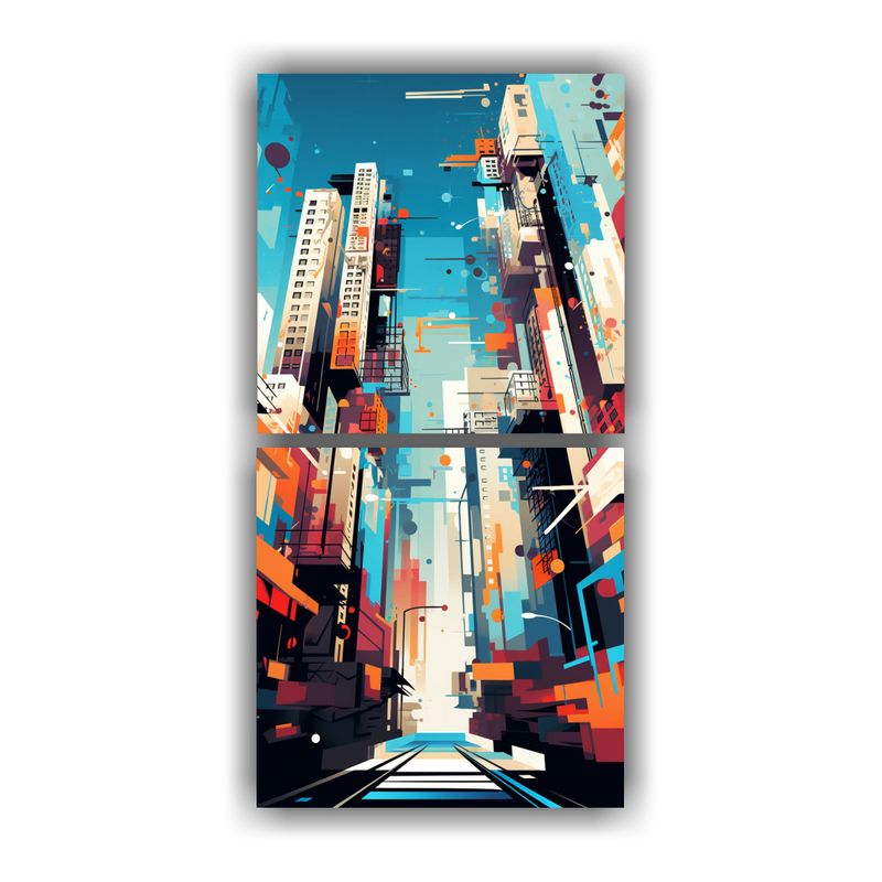 GENERICO - Cuadros Urbanos Conceptuales Representación 60x120 Cm