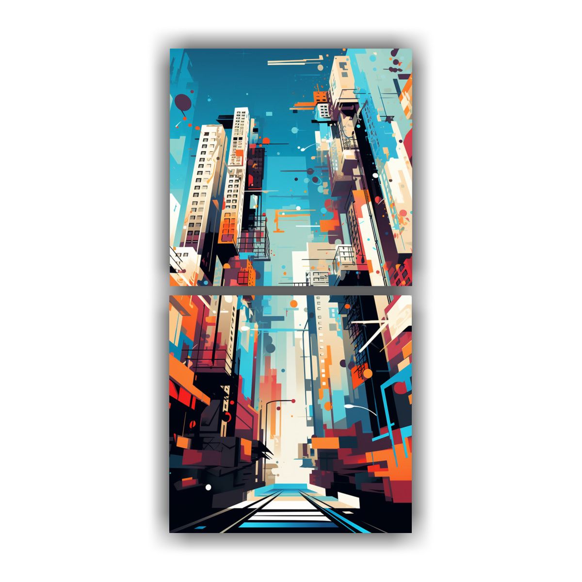 GENERICO - Cuadros Urbanos Conceptuales Representación 40x80 Cm