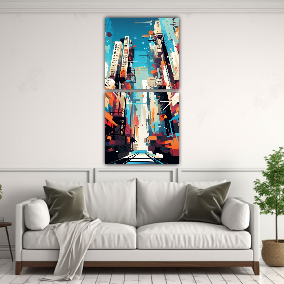 GENERICO - Cuadros Urbanos Conceptuales Representación 40x80 Cm