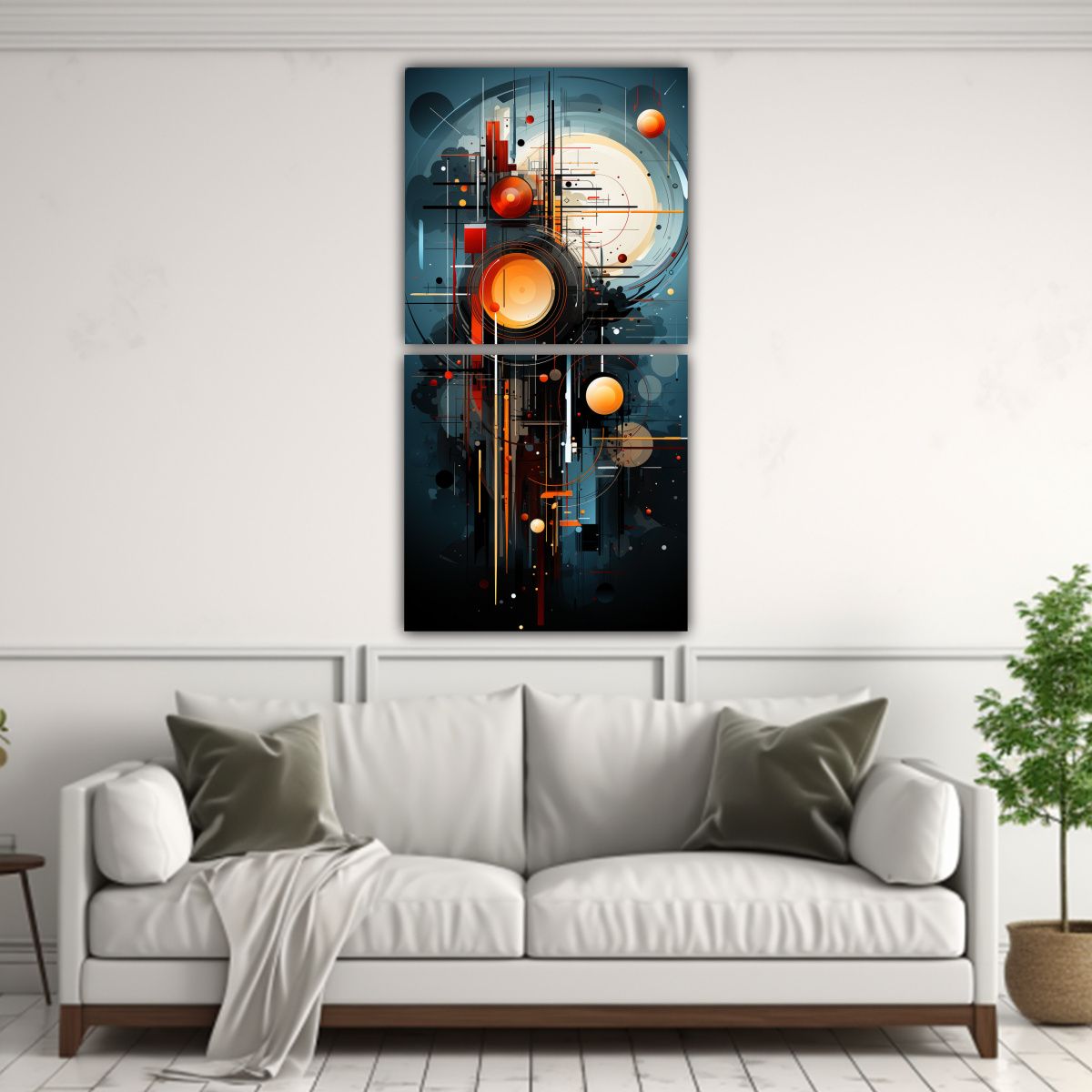 GENERICO - Dos Lienzos Tema Vitalidad Pintura Digital 60x120 Cm