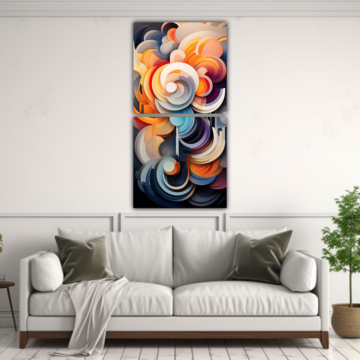 GENERICO - Pintura Abstracta Colorida Estilo Actual 20x40 Cm