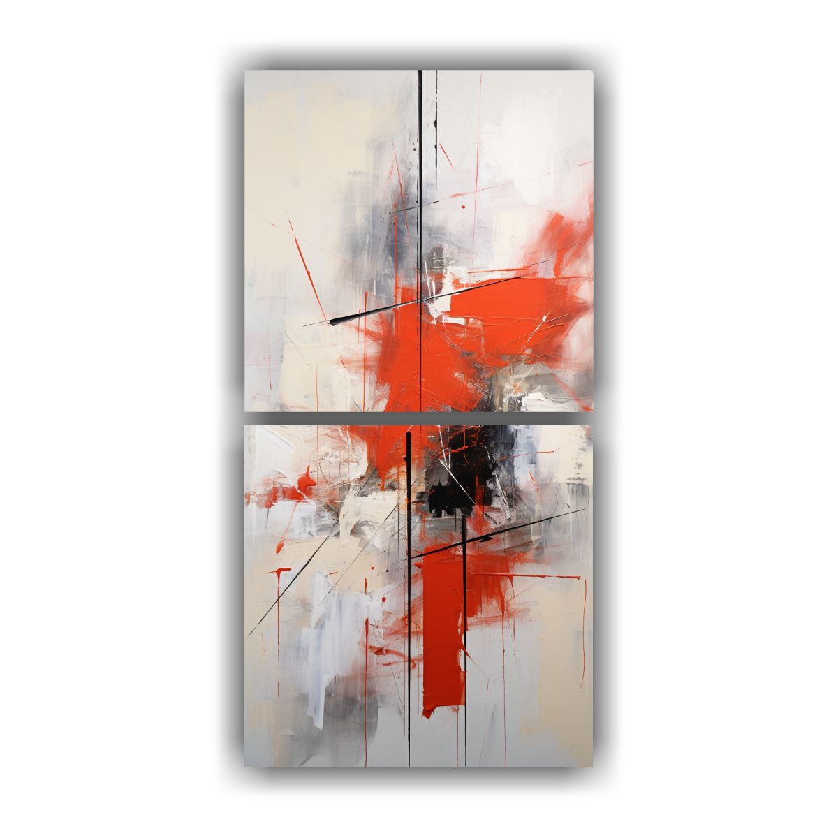 GENERICO - Pintura Abstracta En Tela De Figuras Conceptuales 60x120 Cm