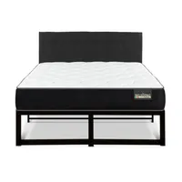 CAMA METALICA BELSOGNO PLUS 2 PLAZAS + RESPALDO BLACK