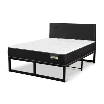 Imagen 2 del producto CAMA METALICA BELSOGNO PLUS 2 PLAZAS + RESPALDO BLACK
