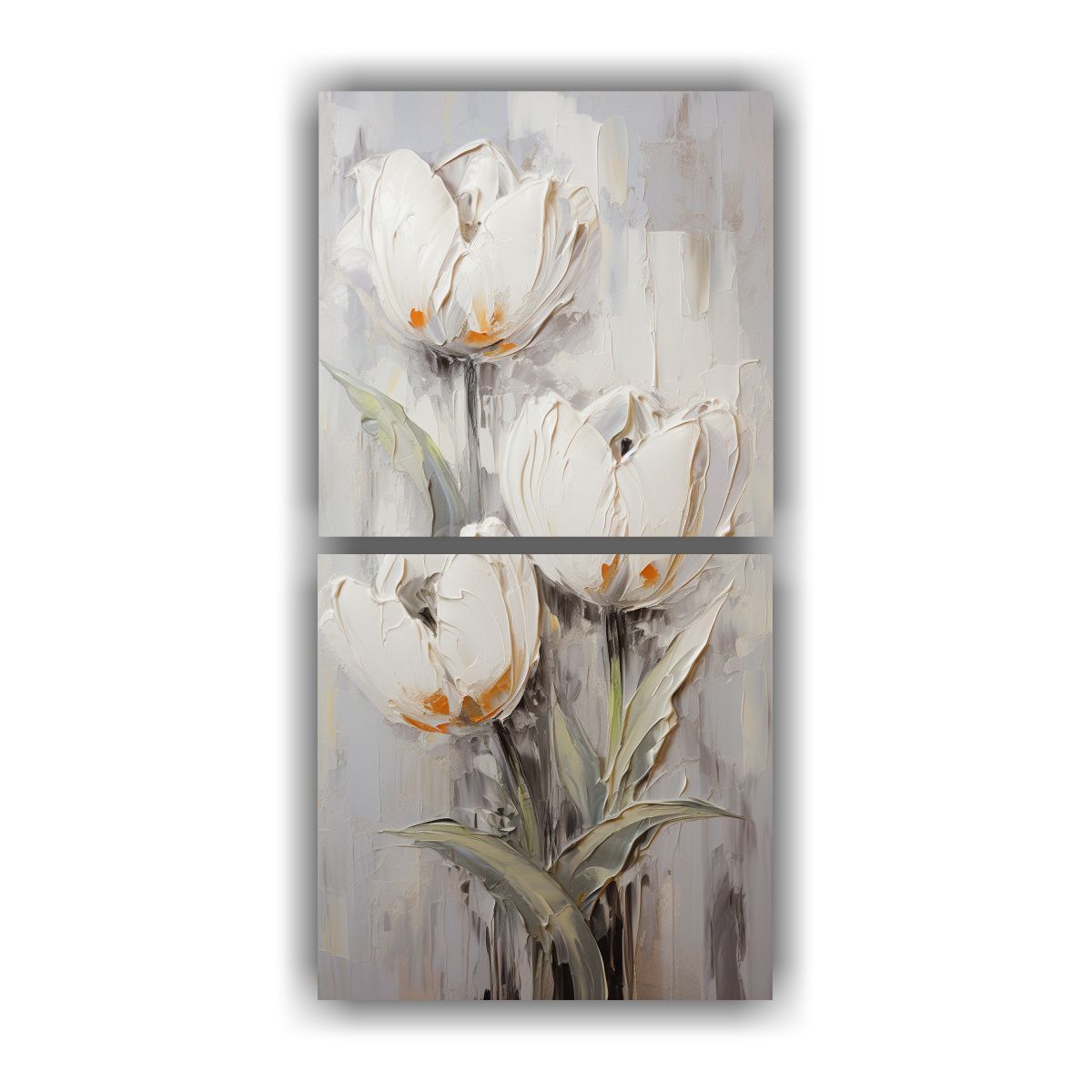 GENERICO - Dibujos En Lienzo De Tulipanes Blancos Para 40x80 Cm